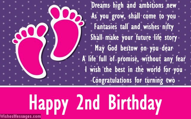 2nd birthday card message for baby