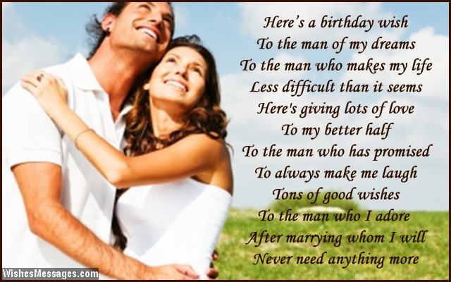 Beautiful birthday message to fiance from fiancee