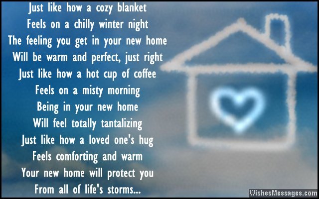 Beautiful poem for a new home greeting card