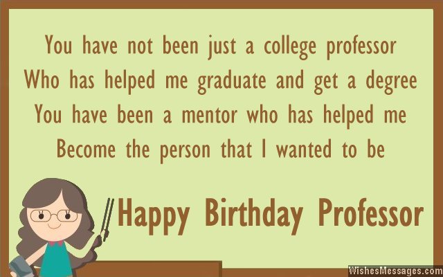 Birthday card wish for a professor