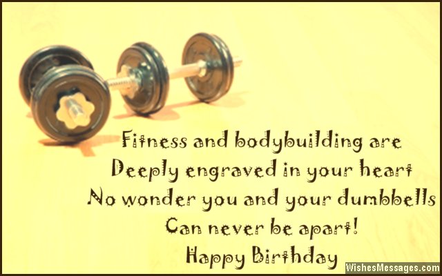 Birthday greeting card message for bodybuilders and fitness freaks