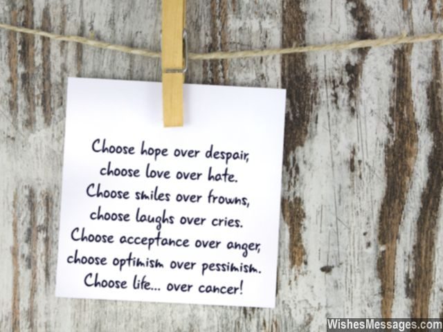 Cancer recovery hope quote choose life smiles optimism