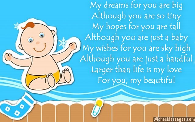 Cute birthday card poem for baby