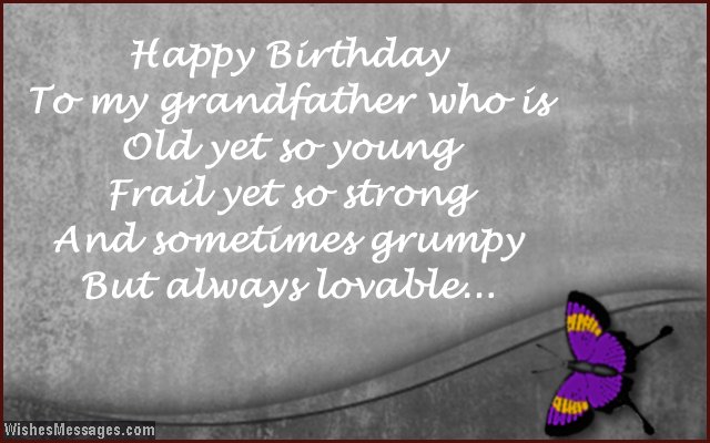 cute birthday message for grandpa from grandson or granddaughter