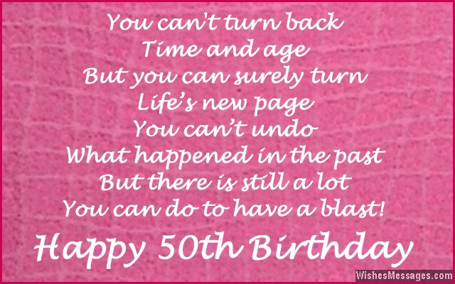 Cute birthday message for turning 50 years old