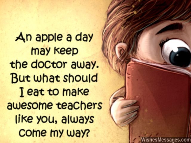 Cute message for teachers apple a day for doctor