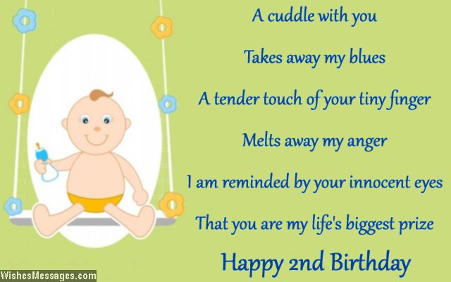 Cute second birthday card message