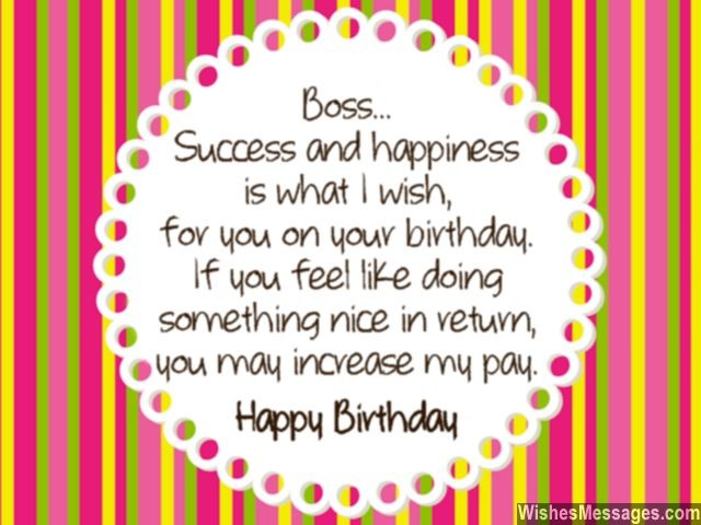 Funny birthday greeting card for boss humorous wishes