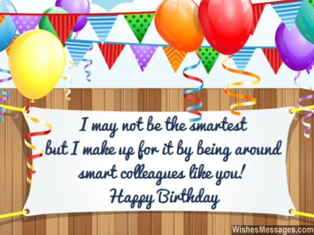 Funny birthday message for smart colleagues greeting card