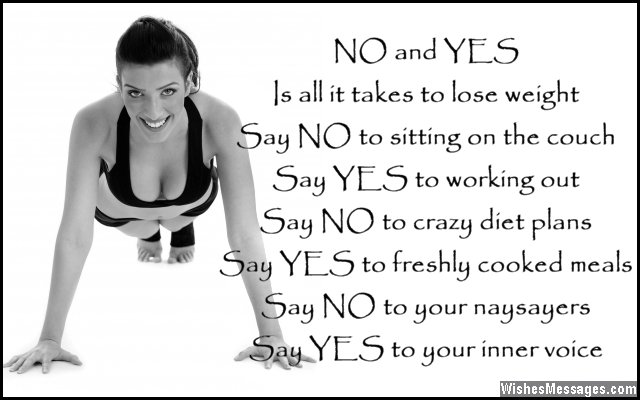 Inspirational quote about working out and losing weight