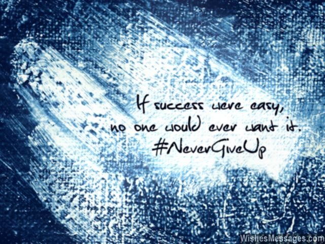 Never give up quote success is not easy