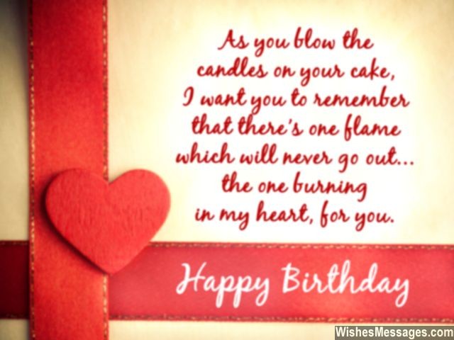 Romantic birthday greeting card message for girlfriend boyfriend