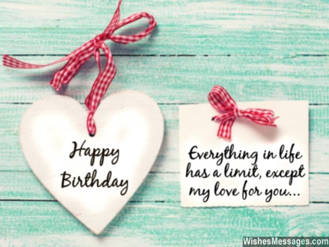 Romantic birthday wishes for him husband heart greeting card