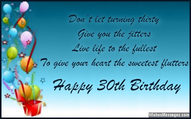 Sweet 30th birthday greeting card