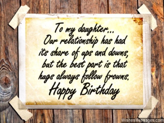 Sweet birthday greeting card message for daughter