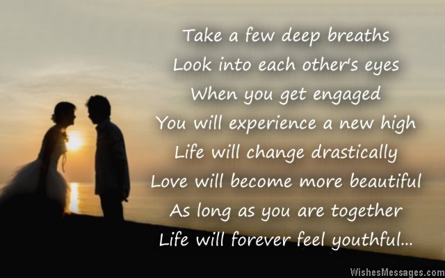 Sweet poem to wish congratulations to newly engaged couple