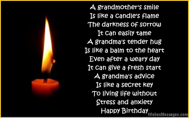 Touching birthday quote rhyme to grandma from dranddaughter or grandson