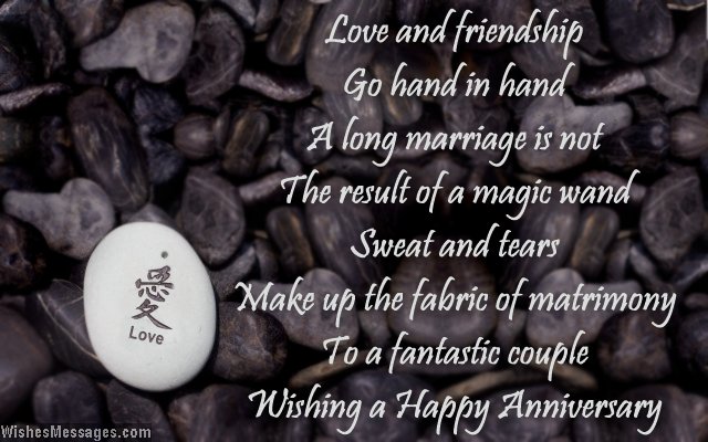 Wedding anniversary card poem about love and marriage