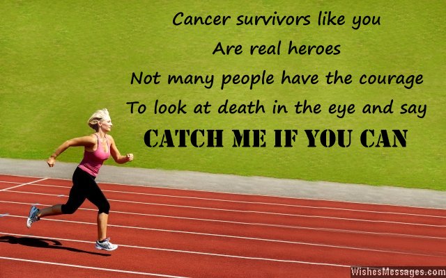 Woman running - inspirational message for cancer survivors